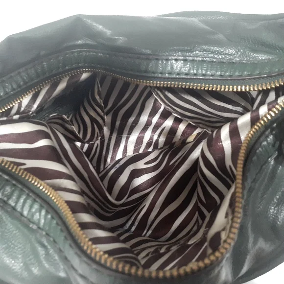 Dana Bachman hunter green and gold satchel - Picture 3 of 13